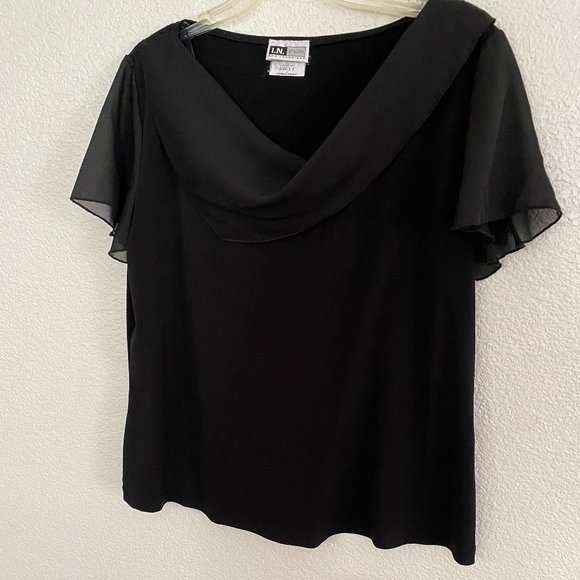 I.N. STUDIO Asymmetrical Draped Neckline Top - Picture 8 of 8